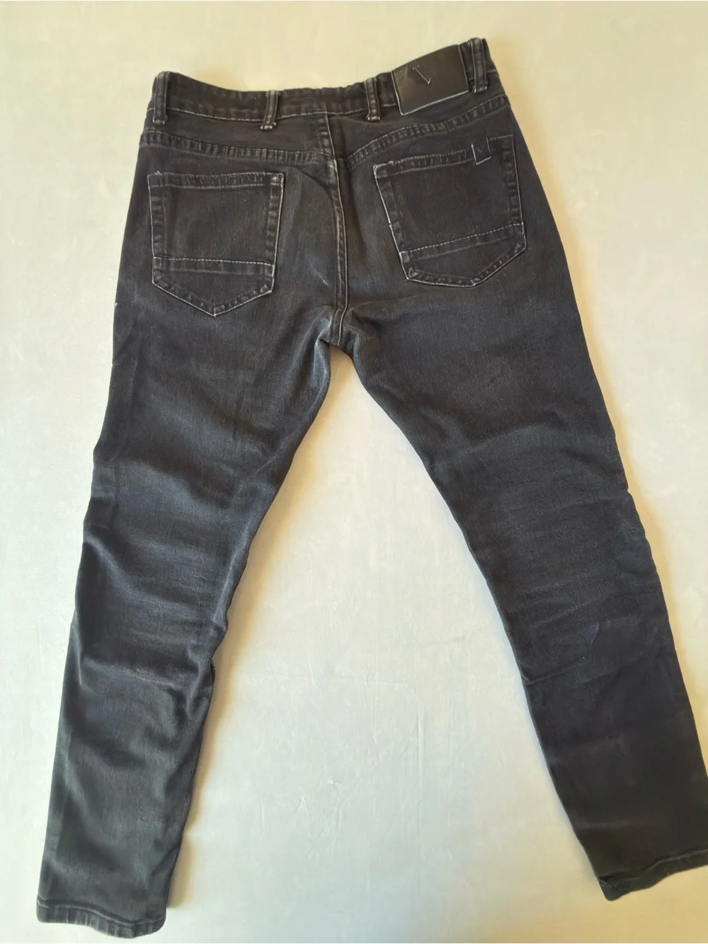 Slim Moto-Style Men's Jeans in Black